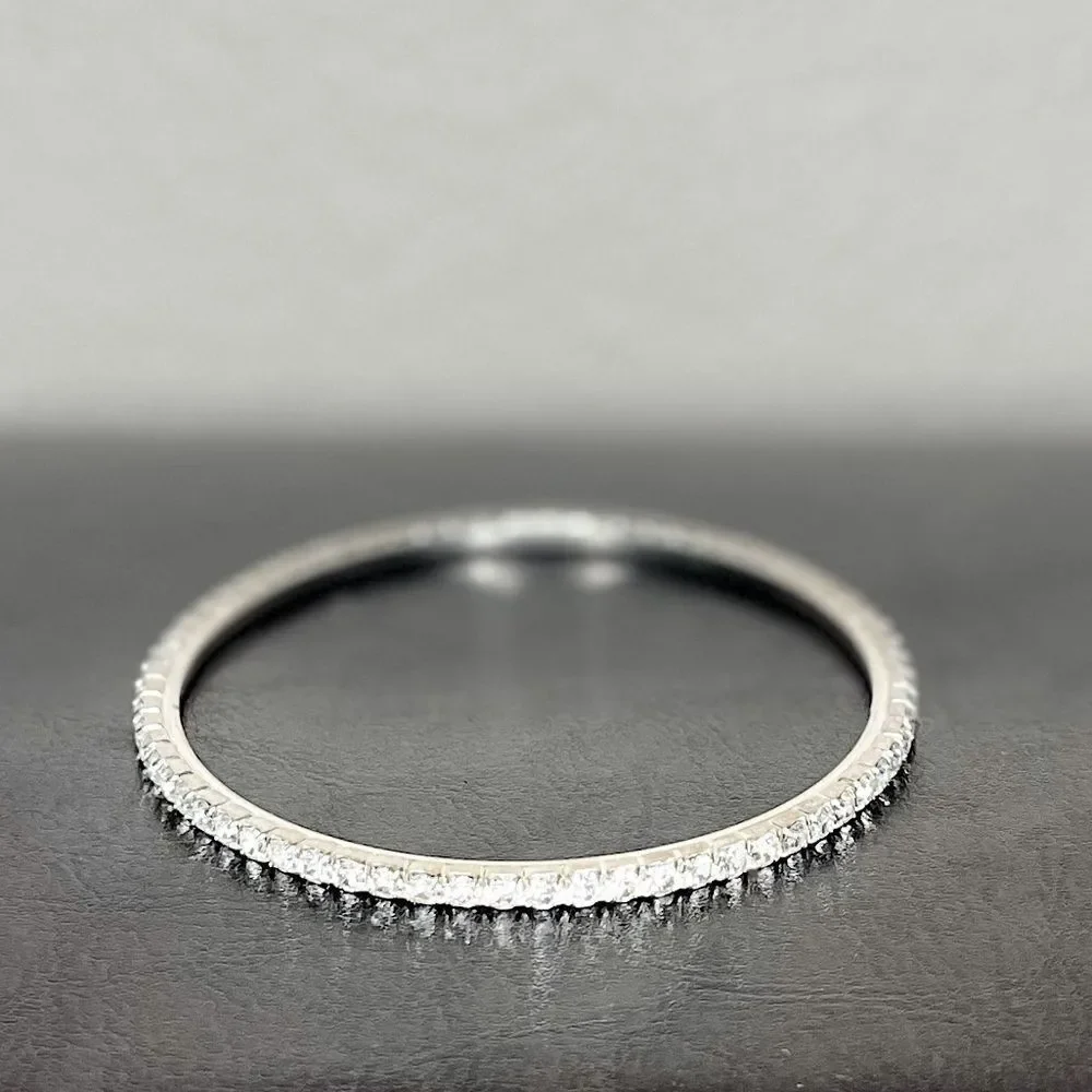 Diamond Bracelet Bangle Women’s Jewelry Silver Grey White Stone Costume​… - Picture 2 of 8